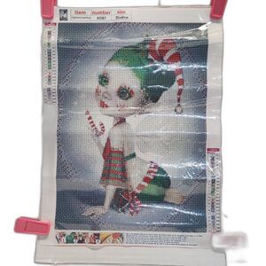 DIY 5D Diamond Painting Big Eyed Christmas Elf Girl A3387